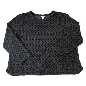 J.Jill Ponte Women’s Long Sleeve Sweater Diamond Black Size XL